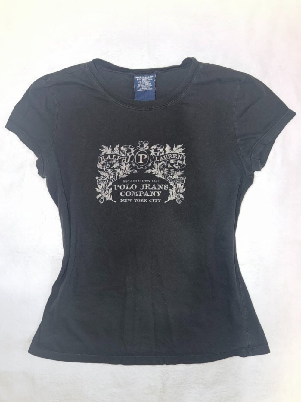 Vintage Polo Jeans Co Ralph Lauren Crest Graphic Top M